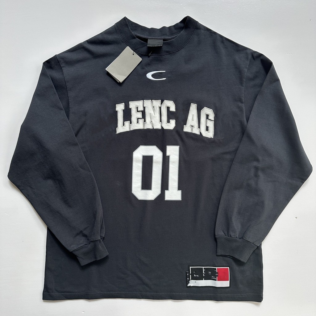 WY7E B-LG New patch embroidery long sleeve T Shirt OS Loose fit, unisex style