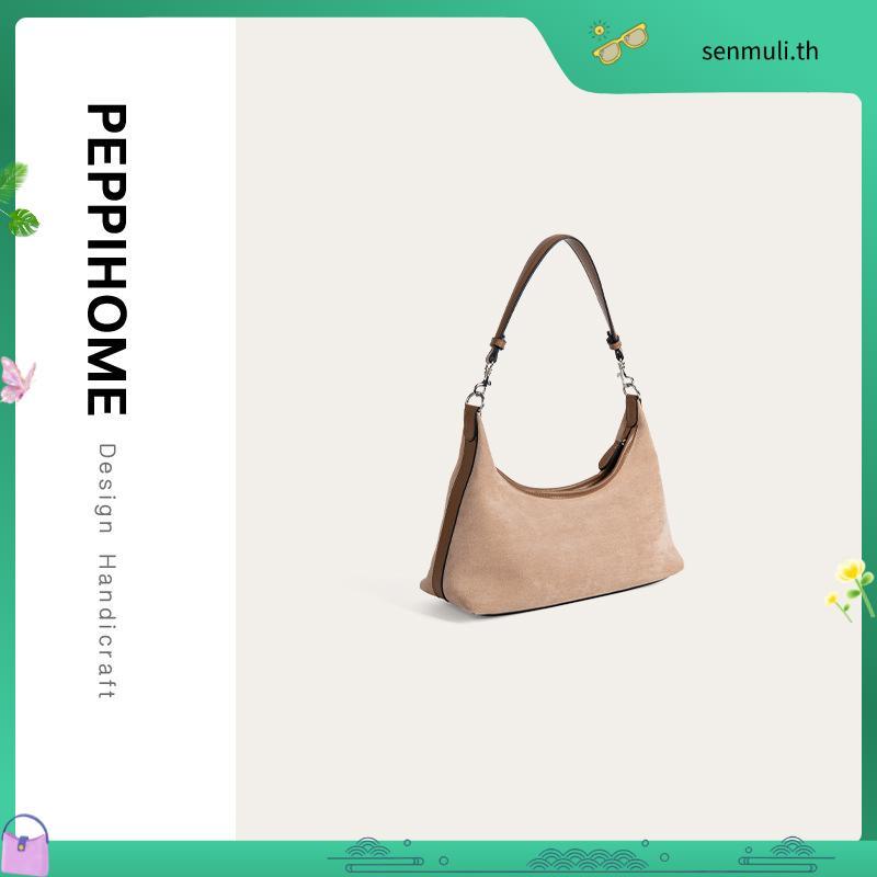 (**พร้อมส่ง) knack.bag - Jennie  bag (สายเล็ก) - Dark brown (หนังกลับเทียม)
