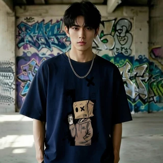 UT shop เสื้อยืด oversize เสื้อวินเทจ ผ้าCotton 100% เสื้อแฟชั่น ใส่สบาย แขนสั้น สไตล์เกาหลี 'OX BOY' 3XL