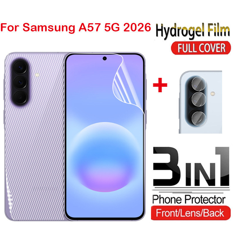 SAMSUNG ป้องกันหน้าจอสําหรับSamsung Galaxy A57 A37 A17 A37 A27 A36 A26 A16 A56 A24 A33 A53 A54 LTE 4G 5G 2026Frontกลับเลนส์คลุมทั้งหมดป้องกันHydrogelด้านหลังกล้องป้องกันฟิล์ม
