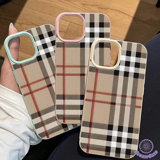 เคสผิวหนัง ลวดลายสก็อต แมท เรียบหรู สไตล์คลาสสิก สำหรับ IPhone 13 17 Air 15 11 16 12 14 Pro Max XR X XS 7 16 8 Plus
