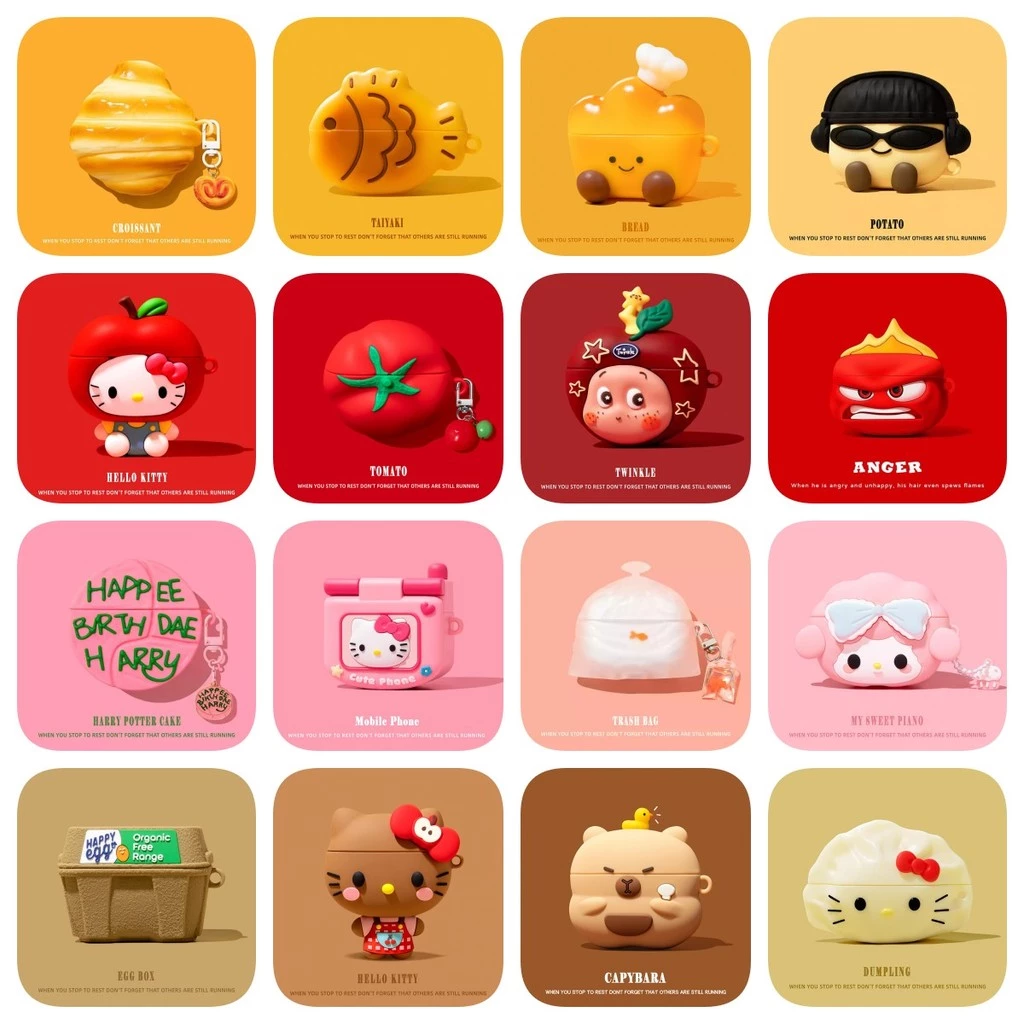 เคส AirPods 3D น่ารัก, ฝาครอบซิลิโคนกันกระแทกสําหรับ AirPods3/4/Pro/Pro2/Pro3