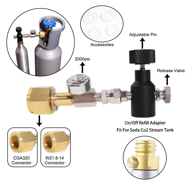ใหม่ Soda Stream SodaStream Co2 อะแดปเตอร์เติมถังกระบอก Adaptor Filling Station VBJ