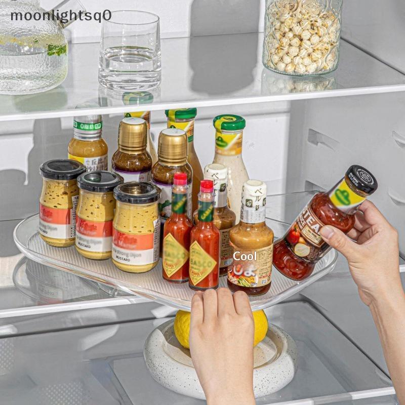MNH ตู้เย็นเก็บถาดหมุน 360 องศา Turntable Organizer อเนกประสงค์ Non Slip ถาดสําหรับห้องครัวสํานักงาน TH