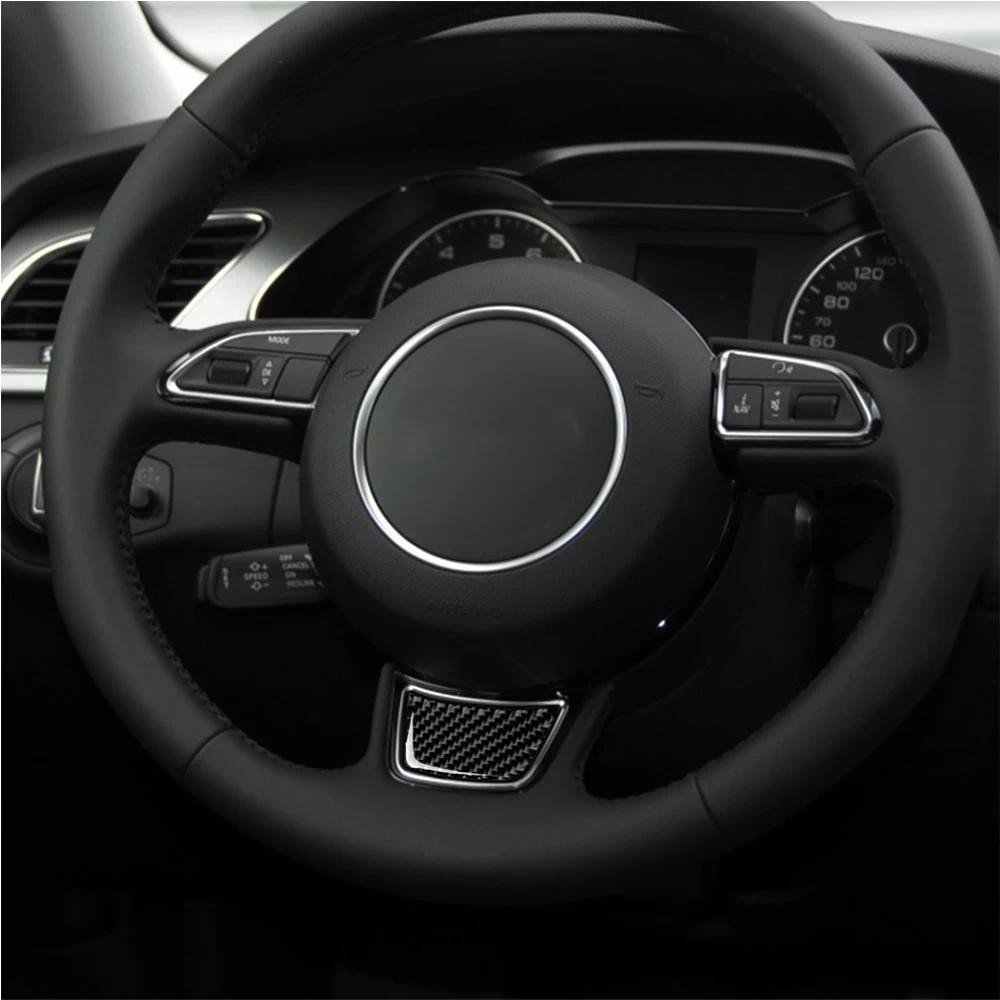 สําหรับ Audi A6 C7 12-18 A7 A4L A3 Q3 Q5 พวงมาลัยรถสติกเกอร์ Trim คาร์บอนไฟเบอร์ตกแต่ง Allroad Sport