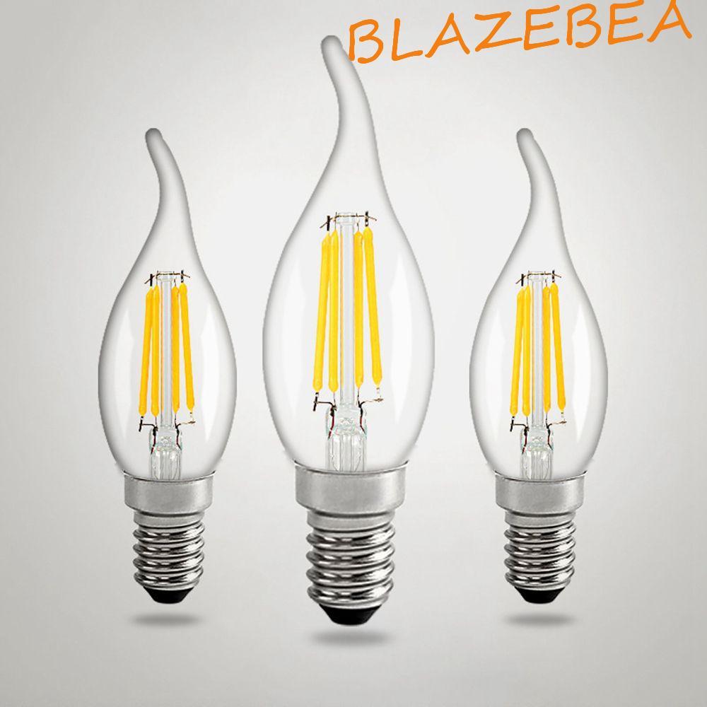 BLAZEBEA หลอดไฟ LED สําหรับตกแต่งแก้วสร้างสรรค์ประหยัดพลังงานเทียนหาง Edison เทียน