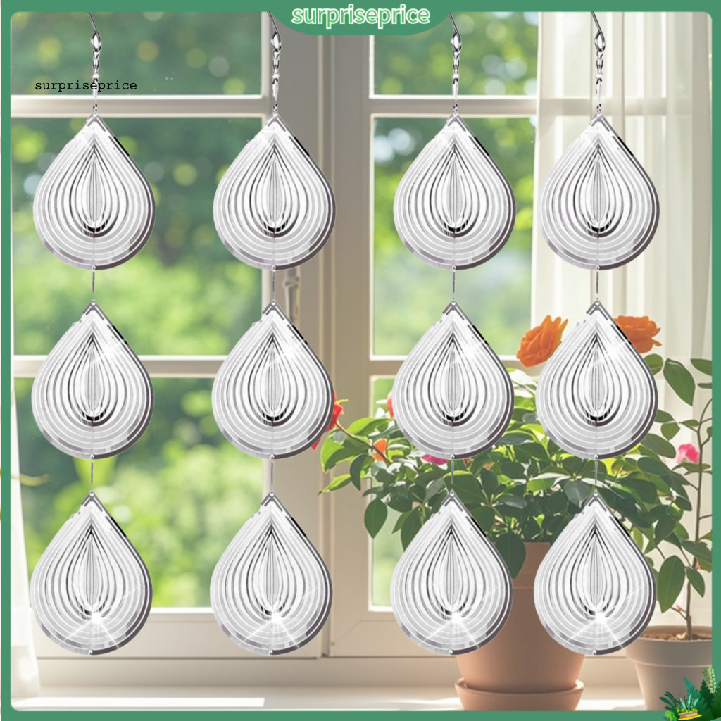 ราคาเซอร์ไพรส์| Bird Deterrent Wind Spinner โลหะ Wind Spinner 3d Waterdrop Wind Spinner Bird Scare ส
