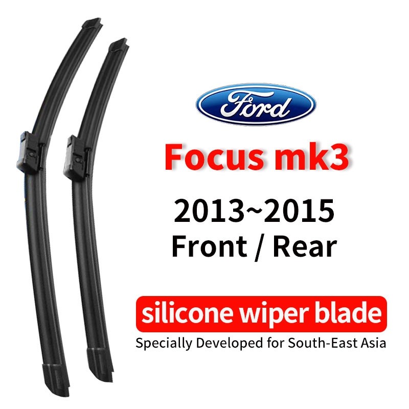 ใบปัดน้ำฝนซิลิโคน ปัดเงาใส ทนทาน Ford Focus MK3 2013~15/9 28+28 นิ้ว ติดตั้งง่าย