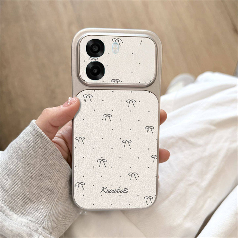ปลอกสําหรับ OPPO A6 A6X A6s A6T A6 Pro 5G 4G เคสโทรศัพท์สาวน่ารัก Minimalist Bow ใหม่หน้าต่างขนาดใหญ่รวมทุกอย่าง Anti-fall ป้องกันปกหลัง