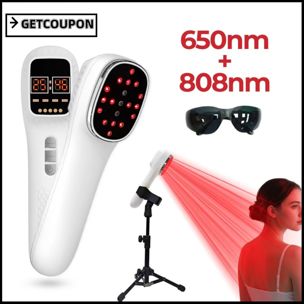 รับคอปปอน อินฟราเรดอุปกรณ์ความงาม,พลาสติก650นาโนเมตร+808นาโนเมตร อุปกรณ์บําบัดแสงสีแดง,ที่มีประโยชน์