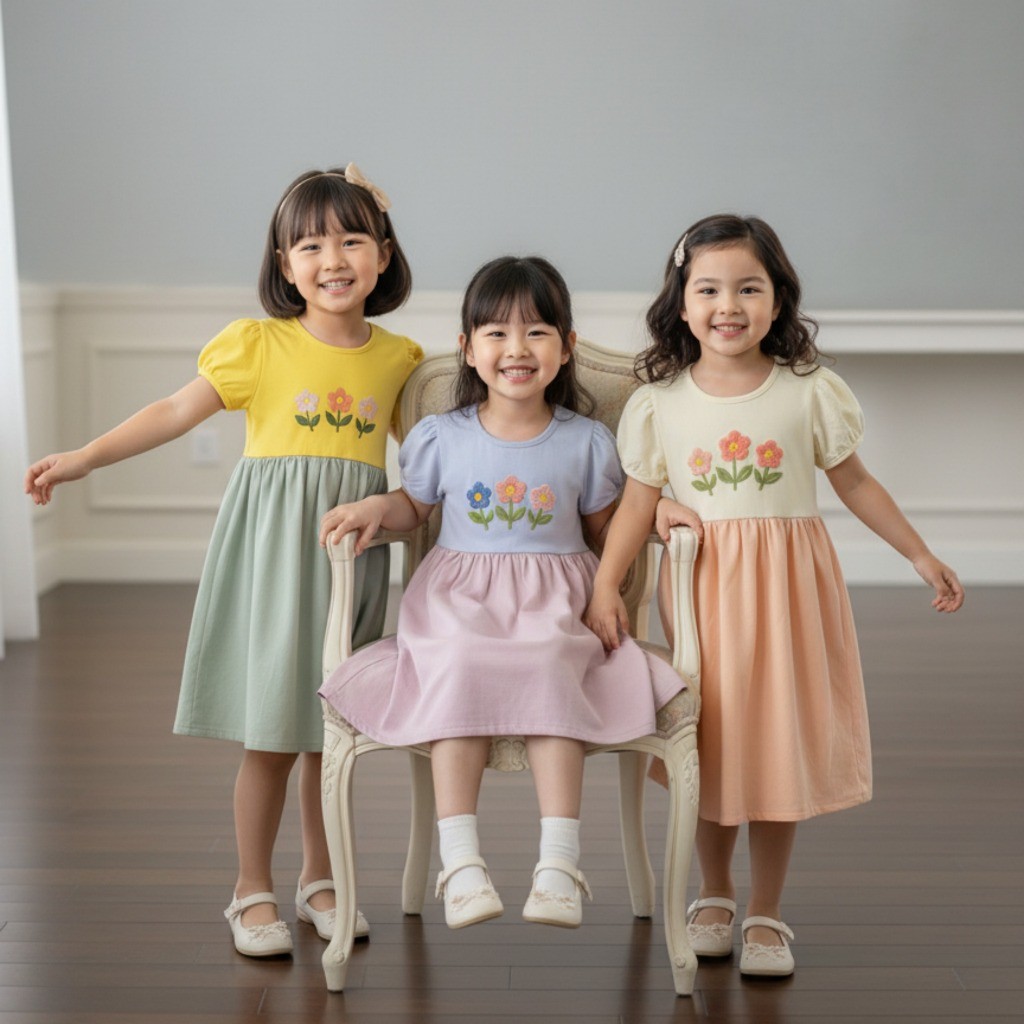 Yuffie - Aurelia Dress เสื้อผ้าเด็กผู้หญิง - ชุดเด็กผู้หญิงลําลอง 1-8 ปี 4447