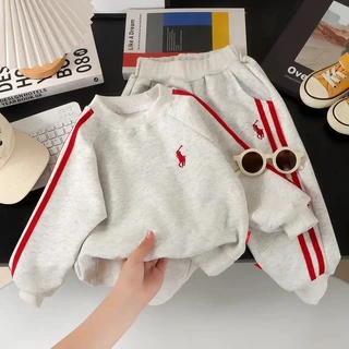 ชุดเสื้อสเวตเตอร์ สไตล์เกาหลี แขนยาว+ขายาว ชุดกีฬา สำหรับเด็กผู้หญิงและเด็กผู้ชาย❄️