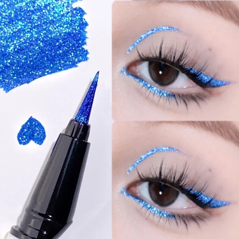 Liquid Blue Glitter Eyeliner Pen Glitter Glitter สีกันน้ํา Glitter Diamond Eye แต่งหน้า