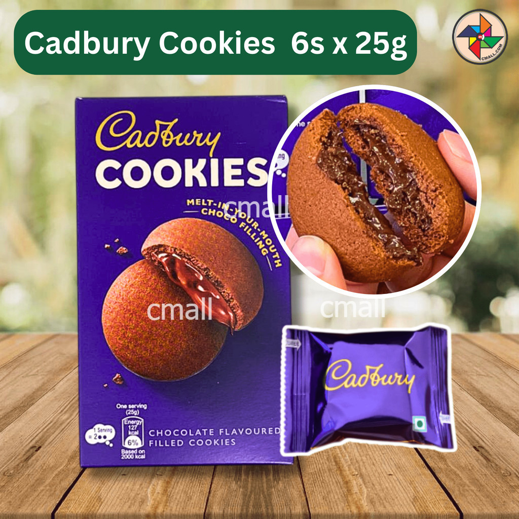[HALAL] Cadbury Cookies Choco Filling 6s x 25g คุกกี้กรุบกรอบพร้อมช็อกโกแลตเรียบCentre ของว่างสะดวกส