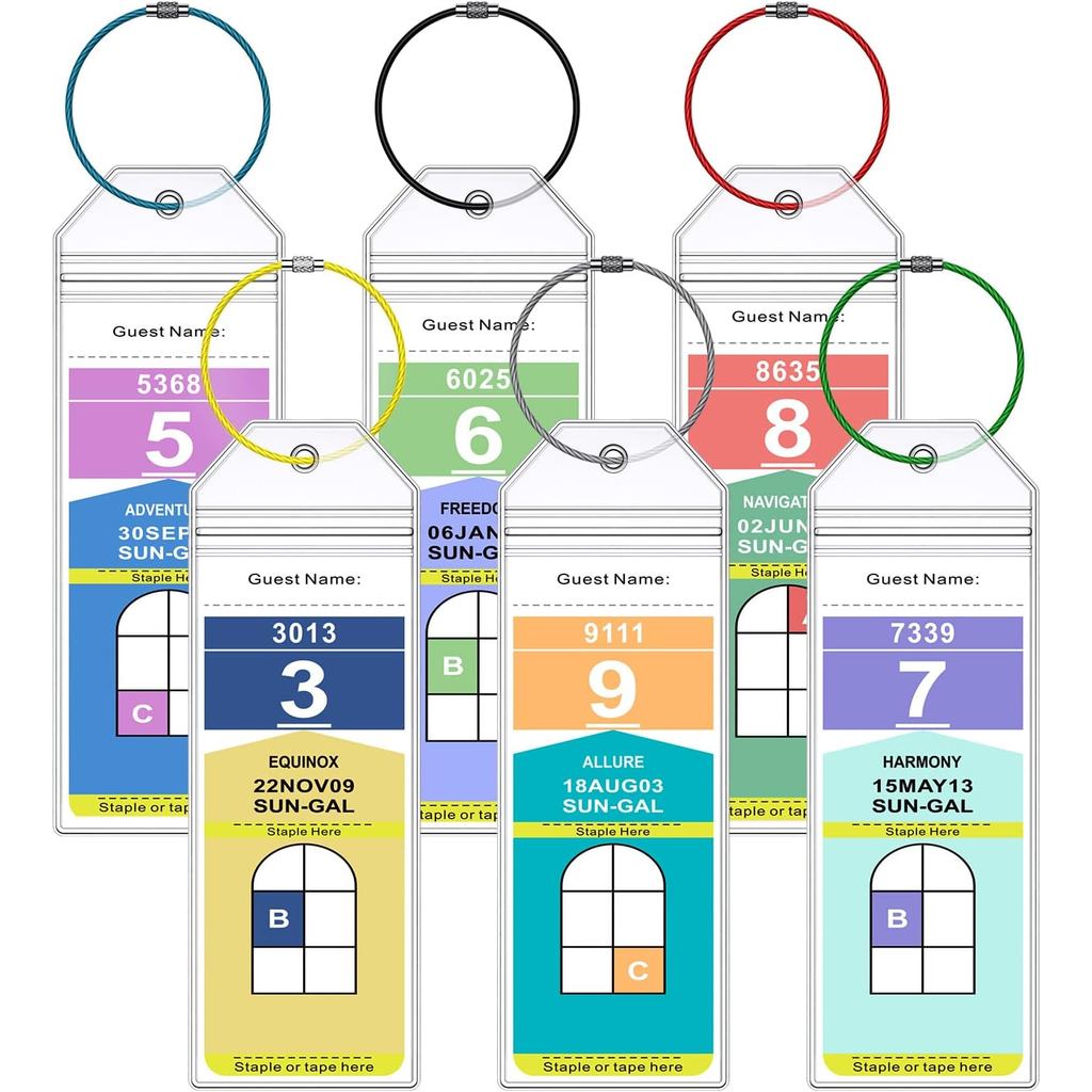 Cruise ที่วางแท็กกระเป๋าเดินทางสําหรับ Royal Caribbean Ship & Celebrity, 6Pack Clear Tags Cruise Tra
