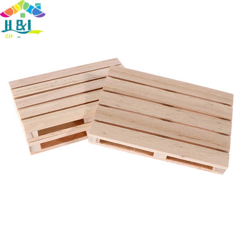 H&L Dec Mini Wooden Pallet เครื่องดื่ม Coasters สําหรับเครื่องดื่มร้อนและเย็น Wood Pallet {th}