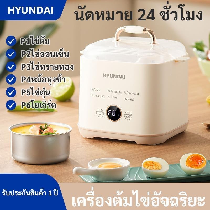 รุ่นธรรมดา Hyundai เครื่องต้มไข่มัลติฟังก์ชั่น เครื่องต้มไข่อัตโนมัติ ขนาดบรรจุ 5 ฟอง สามารถต้มไข่ได