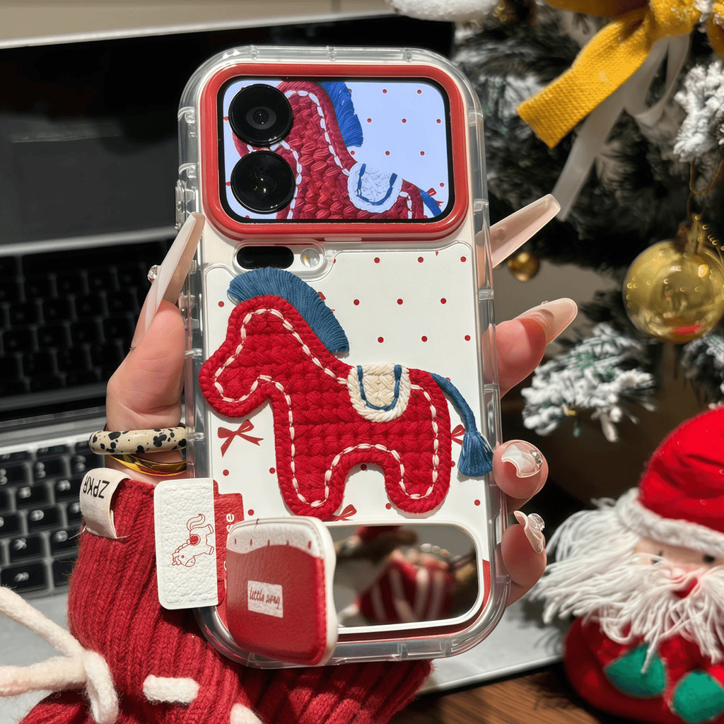 ปีใหม่ Red Pony เหมาะสําหรับ Apple 16promax เคสโทรศัพท์ iphone17pro น่ารัก 12 Huawei p70 สไตล์ใหม่ 1