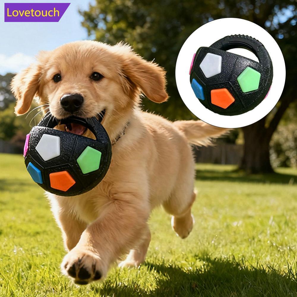 LOVETOUCH สัตว์เลี้ยงฟุตบอลของเล่น Tough Interactive Squeaky Ball ของเล่นสําหรับสุนัขทนทาน Chew ของเ