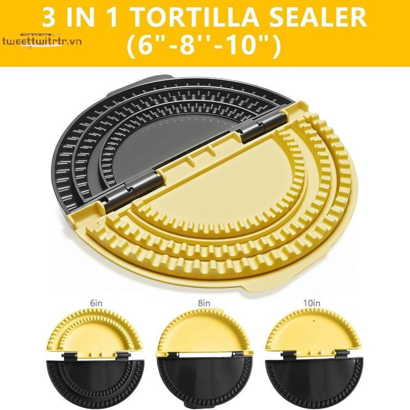 TRTR 3-in-1 Tortilla Sealer, Tacos Tortilla Crimper Maker, ปรับขนาดได้, สําหรับขนาด 6"-10" Crust, Ma