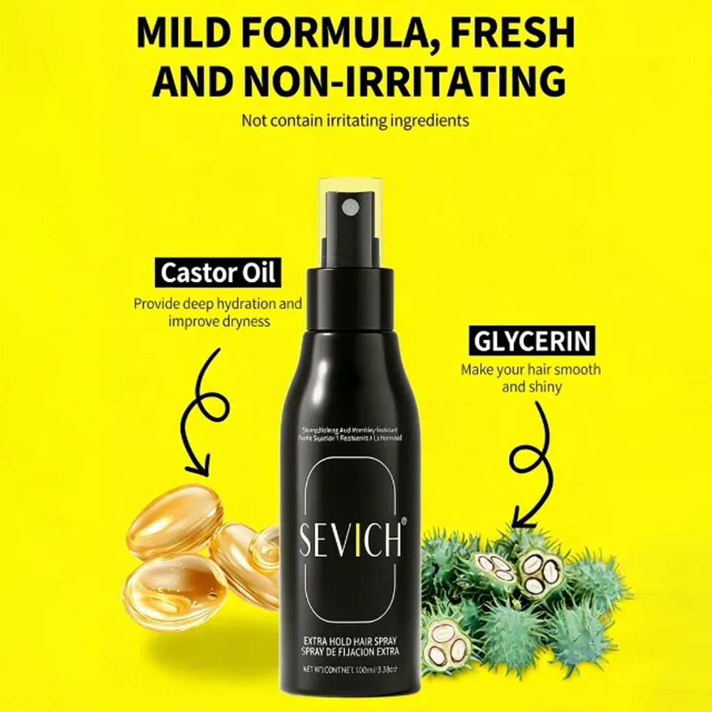 SEVICH Fine Mist การตั้งค่ายาวนาน Head Care และจัดแต่งทรงผม Sweat-proof และ Moisture-Resistant Curli