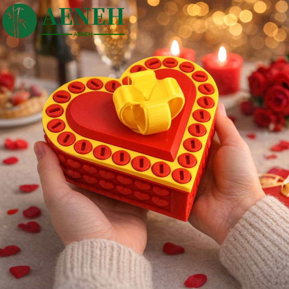 AENEH Prank Screw Box,รูปหัวใจตลกAnnoyingของขวัญกล่อง,กล่องเก็บ 8 ซม.พร้อมสกรูNovelty Take Apart Box