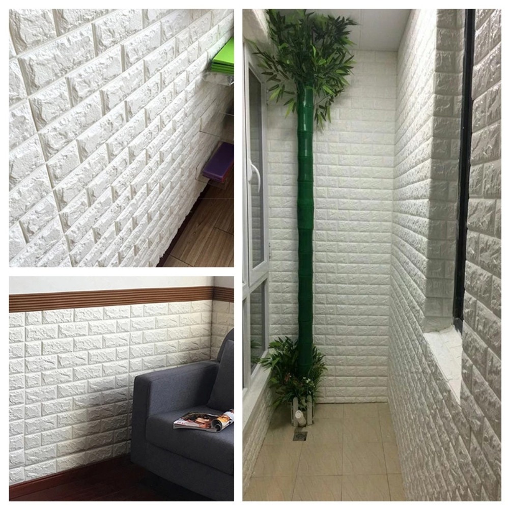 🚀 วอลเปเปอร์ 3D ลายอิฐ 3MM สติ๊กเกอร์ติดผนัง โฟมหนา กันน้ำ กันกระแทก ติดง่าย DIY - รูปที่ 7