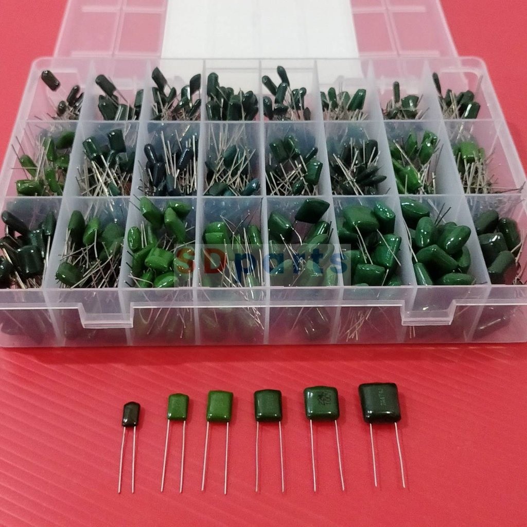 ตัว C ตัวเก็บประจุ ซีไมล่าร์ คาปาซิเตอร์ ไมล่าร์ โพลีเอสเตอร์ Polyester Film 100V 2A102J ถึง 2A823J 