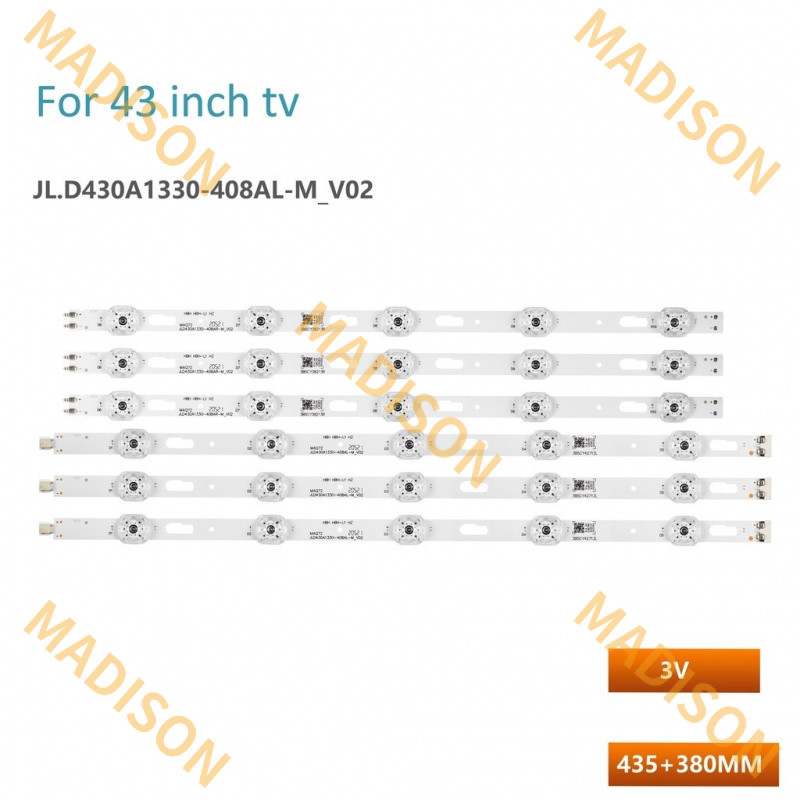 6 PCs = 3 ชุด LED backlight strip สําหรับ Samsung L.D430A1330-408AR-M 408al un43tu700df 7000 8000 82