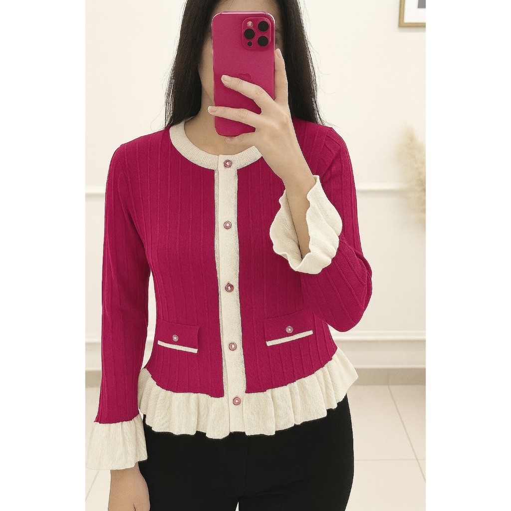 Tq88indonesia เสื้อผ้าคาร์ดิแกนผู้หญิงล่าสุด / CARDI GIRLIS Knit / ล่าสุด Womens Outer Kacing