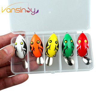 เหยื่อกบทองคำขนาดเล็ก นุ่มนิ่ม สำหรับการปั่นเบ็ด 5PCS 4 ซม./…