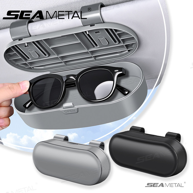 SEAMETAL กล่องใส่แว่นตารถยนต์ สําหรับ คลิปแว่นตากน้ารถกล่องเก็บแว่นตาดวงอาทิตย์ ผู้จัดอัตโนมัติ