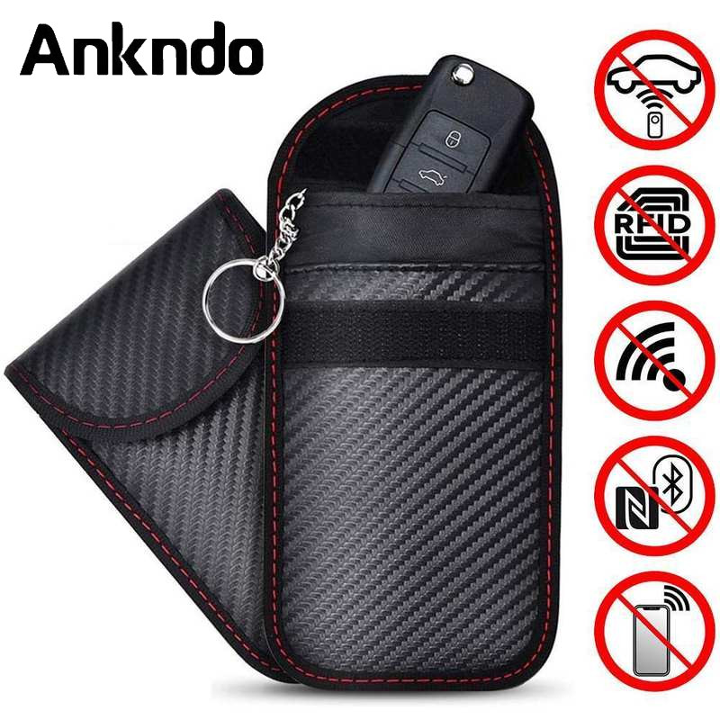Ankndo รถ Key สัญญาณ Blocker กรณี Faraday Cage Fob กระเป๋า Keyless Blocking กระเป๋ากุญแจรถสัญญาณ Blocker Faraday กระเป๋า