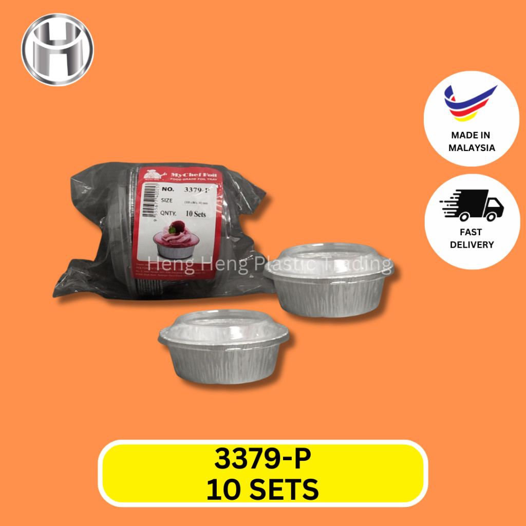 3379-P MYCHEF ALUMINIUM FOIL TRAY WITH LID / BAKE CONTAINER - 10 ชิ้นต่อแพ็ค