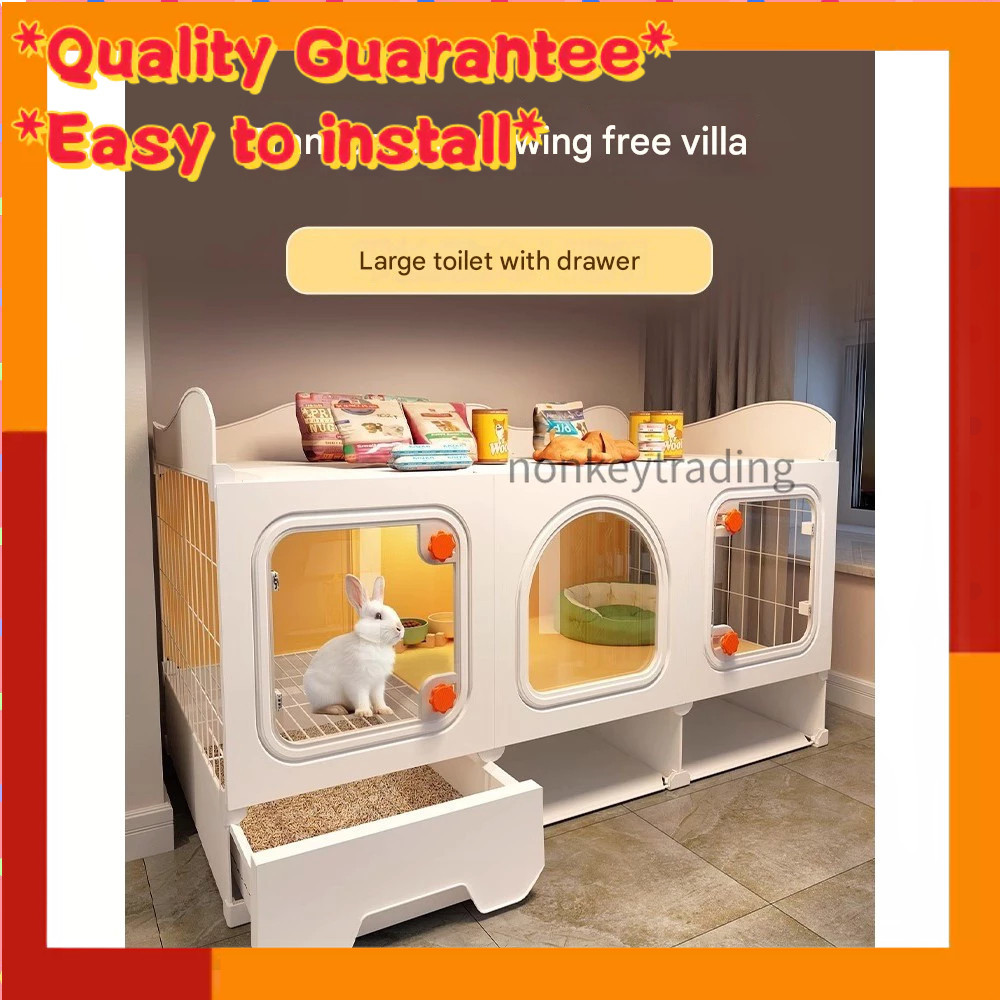 Home extra large luxury rabbit nest rabbit house rabbit cage rabbit villa with toilet guinea pig gui