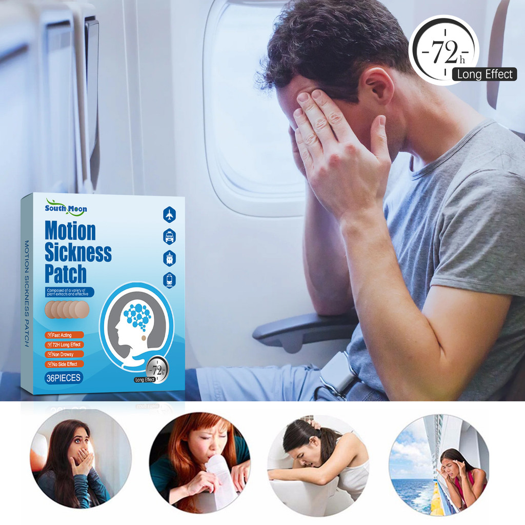 Travel Sickness Relief Patch หยุด Nausea ในรถยนต์เครื่องบินเรือใช้งานง่ายด้านหลังหูวัดสําหรับ Calm F