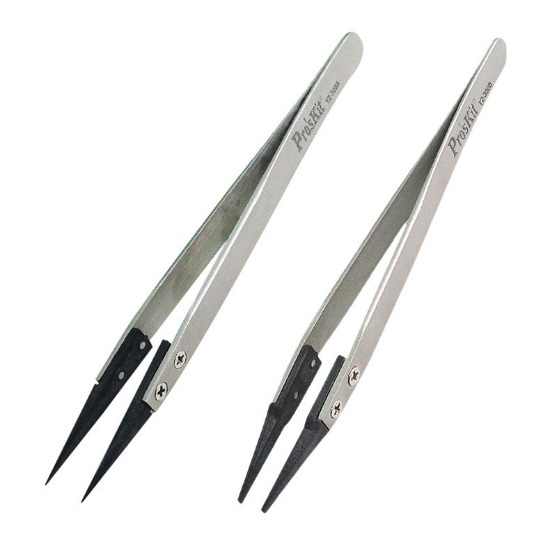 Proskit TZ-300A / TZ-300B หัวเปลี่ยนป้องกันไฟฟ้าสถิตย์ แหนบหัวกลม หัวแหนบพลาสติก แหนบคาร์บอนไฟเบอร์
