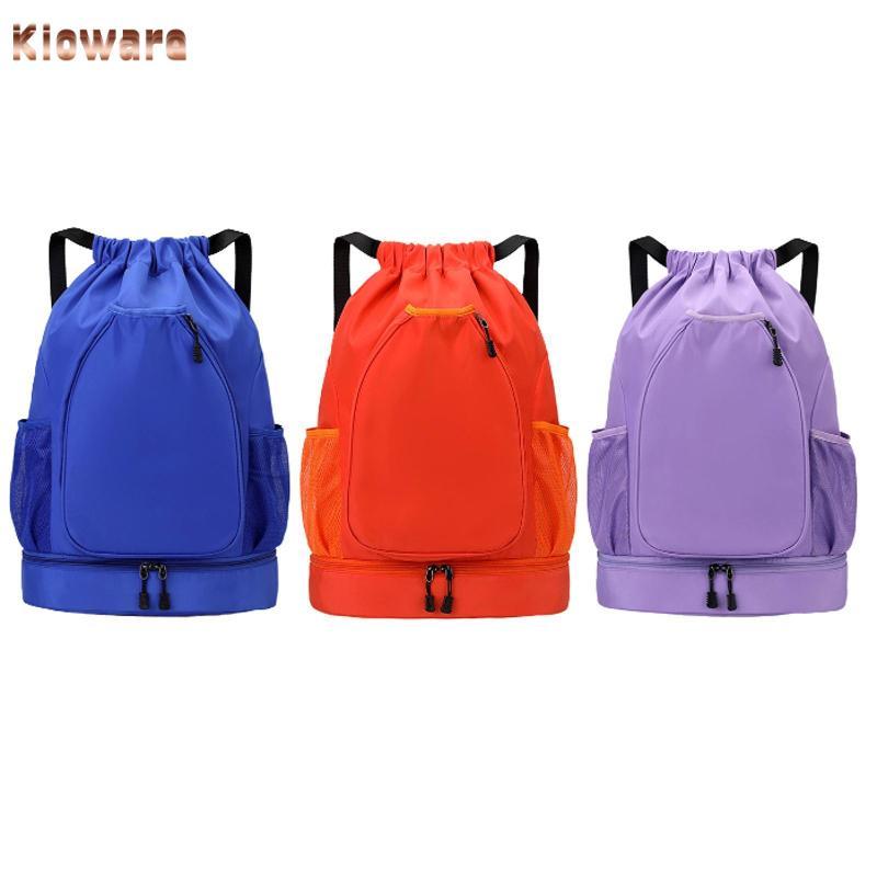 Kloware กระเป๋าเป้สะพายหลัง Drawstring กระเป๋าเก็บแร็กเก็ตสําหรับเดินทาง ฟุตบอล รักบี้ Ball
