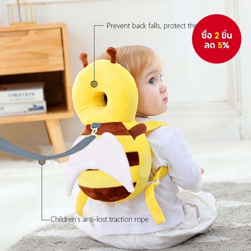 JIT--หมอนป้องกันศีรษะและคอเด็กแบบปรับได้ กระเป๋าเป้ หมอนป้องกันการตกสําหรับเด็กเล็ก สายจูงป้องกันการ