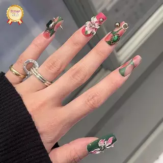 SuperNail แม่พิมพ์เล็บ 3D แกะสลักโค้ง Lily ดอกไม้โปร่งใสตกแต่งเล็บ DIY ซิลิโคนแม่แบบ Vary