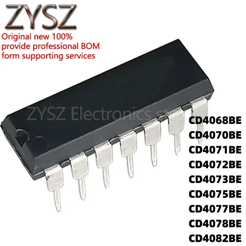 5pcs CD4068BE CD4070BE CD4071BE CD4082BE CD4072BE CD4078BE CD4073BE CD4077BE CD4075BE DIP14 ชิป ic