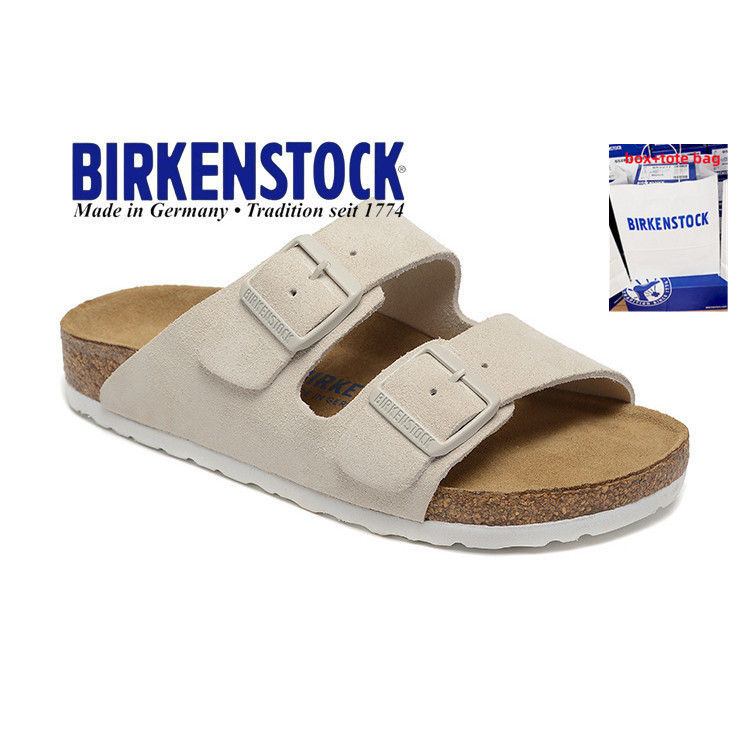 Box toebag Birken รองเท้าแตะหนังกลับสีเบจ (mbjb) 3UZY L4EN