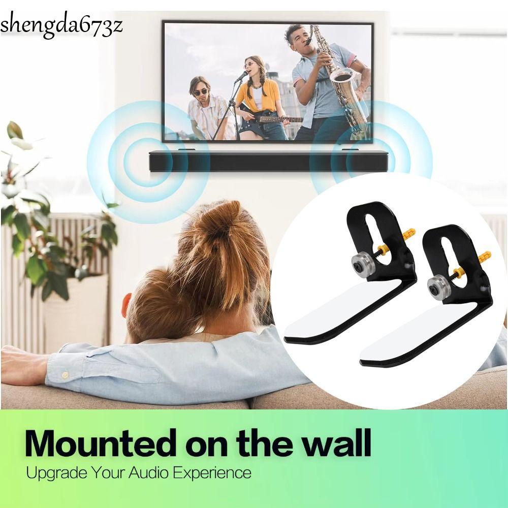 SHENGDA Soundbar Mount Shelf, Universal Mounting Brackets Stylish Metal Brackets, Sturdy Metal Brack