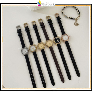 WBS Jam Tangan Wanita Pria Couple Polos Casual Dial Segi Fashion Analog Quartz Simple Strap Kulit Pu Leather RM177