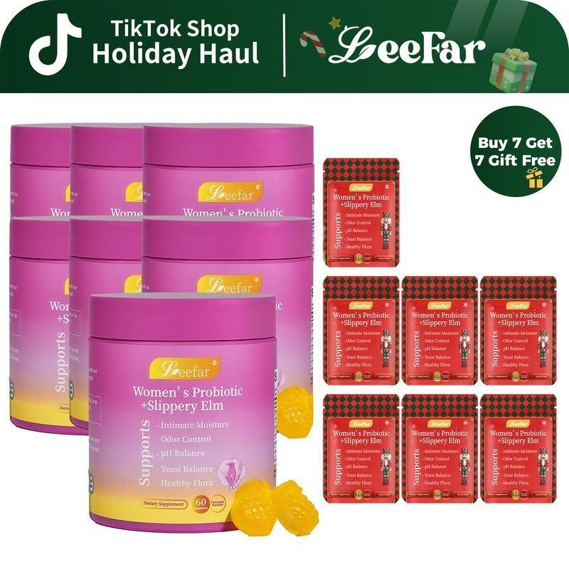 【Buy 7 Get 7 Gifts Free】LEEFAR Her Juicy Feminine Probiotics Gummies * 7 Bottles + Free Travel Packs