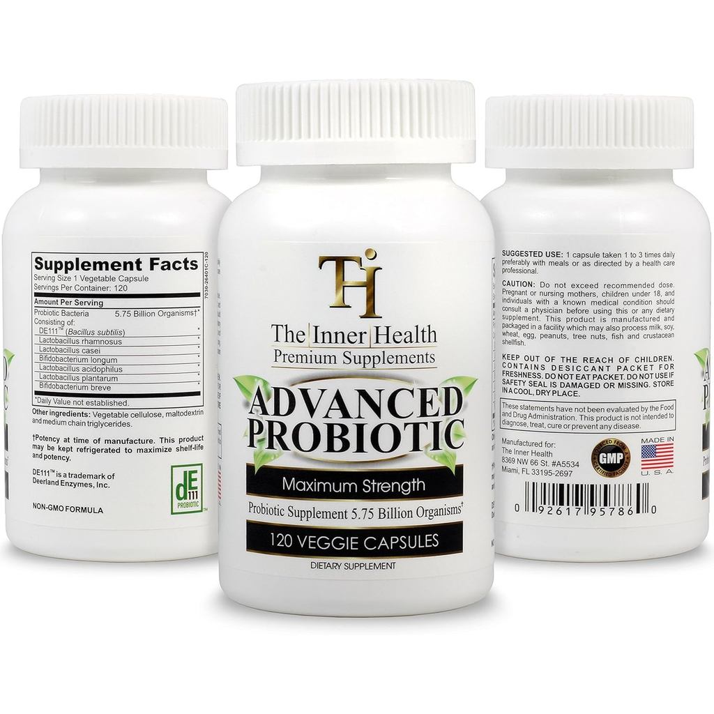 อาหารเสริมโปรไบโอติก 575 Billion Organic-Lus บาซิลลัส บาซิลลัส L.Lactobacillus L.Rhamnosus L.Plantar