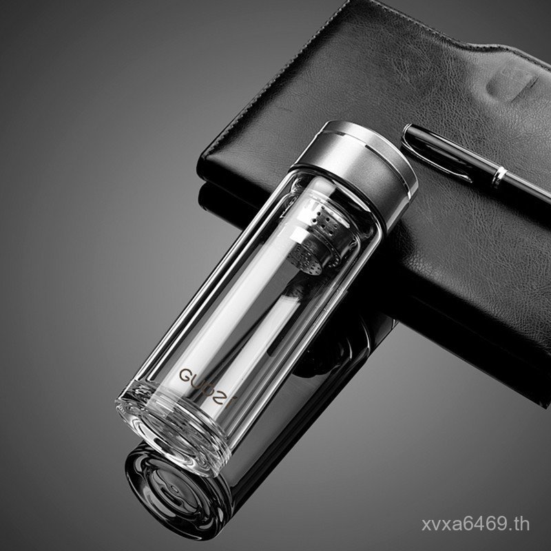 แฟชั่นขนาดเล็ก 200 สีเทาแก้วสองชั้นแบบพกพา ml ถ้วยแก้ว ถ้วยแก้ว GUOZI ถ้วยชา GZ-S44 8G8O