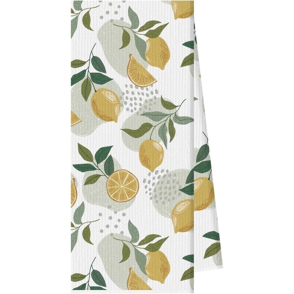 Lemon Dish Towels, Lemon Soft Bath Towel for Home Hotel, Reusable Kitchen Towel for Cooking Baking, 