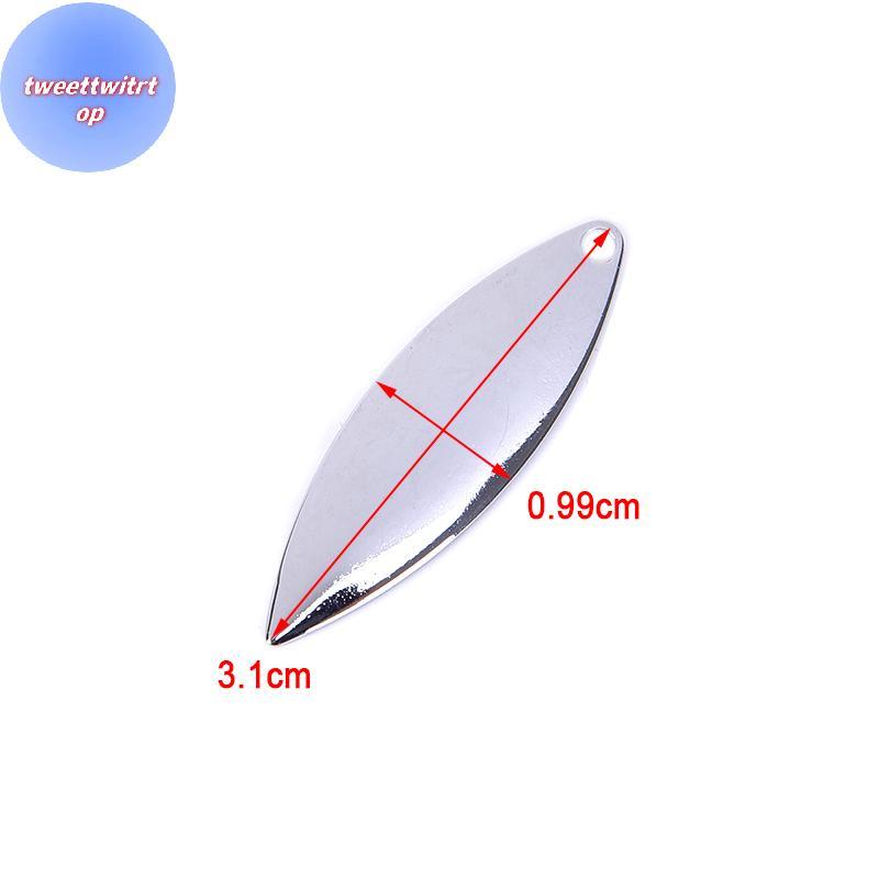 DOUSUN 50 ชิ้น Willow Spinner Blades Smooth Finish, DIY Spinner เหยื่อตกปลา TH - รูปที่ 7