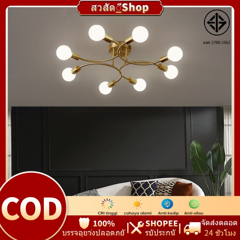 นอร์ดิก LED โคมไฟเพดานทองทองแดงโคมไฟเพดานติดห้องนอนโคมไฟ Hanglamp สำหรับห้องครัวห้องรับประทานอาหารห้องนั่งเล่น